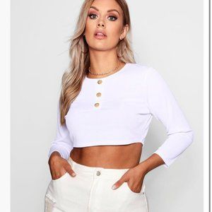 Boohoo Cropped 3/4 sleeve